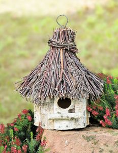 Vogelhaus "Birke" aus Holz zum Hängen, Vogel Häuschen Nist Platz Kasten