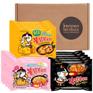 Samyang BULDAK Ramen Combo | Kennenlernbox | 5er Pack Hot Chicken & 5er Pack Carbonara & 5er Pack Käse