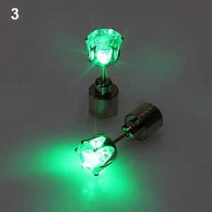 Leuchtende LED-Strass-Ohrringe, Ohrstecker, Tanzparty-Zubehör für Party/Weihnachten-Grün