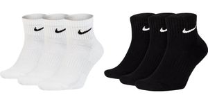 Nike SX7677 Socken Damen Herren Kurz Sportsocken Sparset - Größe: 38-42 - Farbe: 3 Paar weiss 3 Paar schwarz