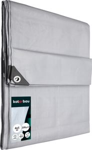 KOTARBAU Gewebeplane 4x5 m Silber 200g/m2 Abdeckplane Verstärkten Ösen Schutzplane Bauplane Kordel Wasserdicht Reißfest Industrieplane Jede Wetterlage