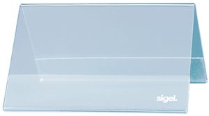 SIGEL TA138 Tischaufsteller, 9,5 x 4,2 cm, Dachform, beidseitige Präsentation, glasklar, Hartplastik