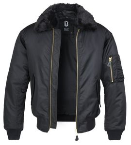 Brandit Jacke MA2 Jacket Fur Collar in Black-M
