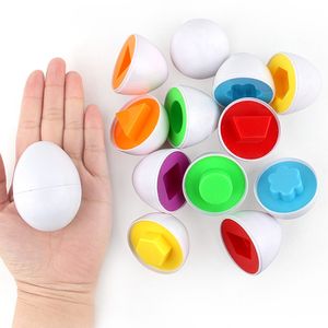6 Stück Form und Farbe Passende Eier Osterei Spielzeug Montessori Lernspielzeug für Kinder, Form