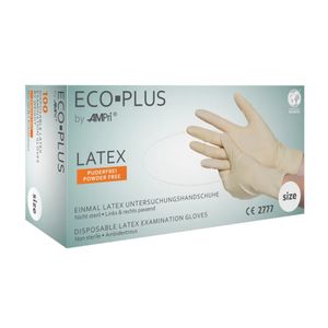 #AMPri ECO-PLUS Latex Untersuchungshandschuhe puderfrei 100 Stück S