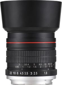 85-mm-Kameraobjektiv mit festem Fokus, F1,8, grosse Blende, manueller Fokus mit EF-Mount, 7 Gruppen, 10 Elemente, kompatibel mit Canon EOS Rebel T8i T7i T6 T3i T2i 4000D 2000D 1300D 850D 800D 600D 550D 90D 80D 77D 70D 50D 6D 5D