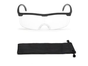 FALINGO Vergrößerungsbrille Lupenbrille Zauberbrille Lupe auf der Nase optische Vergrößerung auf 200% (Schwarz)