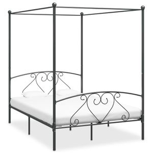 Himmelbett-Gestell Grau Metall 140 x 200 cm , Klassische Betten Design 2024