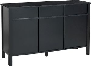 BELIANI Sideboard Schwarz MDF-Platte 120 x 39 x 75 cm mit 3 Türen 3 Schubladen Goldenen Griffen Metallgestell Modern Wohnzimmer Büro Schlafzimmer Flur
