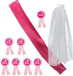 Frau WUNDERVoll® JGA GRUPPENSET ORDEN Premium für Braut und 6 Freundinnen  /  junggesellenabschied, Mädchen, Braut, Hochzeit, JGA Deko, JGA Accessoires, Mädelsabend, Schleier, Traumbraut