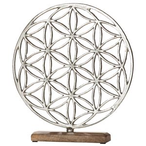 GILDE Dekofigur Lebensblume auf Holzbase H. 36 cm,48771