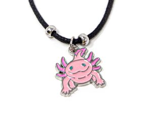 1 Kette Axolotl, Tier Emaille Anhänger Modeschmuck Ketten emailliert Schmuck