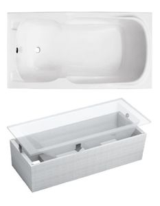 BADLAND Badewanne Rechteck Majka 150x70 mit Ablaufgarnitur, Füßen und Wannenträger GRATIS