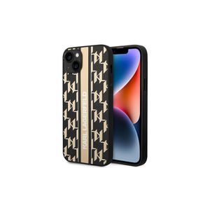 Karl Lagerfeld Monogram Stripe - Kryt na iPhone 14 (hnědý)