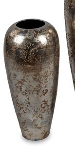 Bodenvase ANTIK champagner bauchig rund H. 62cm aus schwerer Keramik Formano
