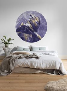 Komar Vlies Fototapete rund und selbstklebend "Avengers Painting Thanos" - Größe: 128 x 128 cm (Breite x Höhe) - 1 Stück