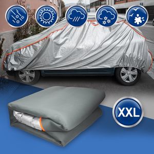 ECD Germany Plachta Combi, veľkosť XXL - 535x180x132 cm, sivá, z polyesteru, UV ochrana, nepremokavá, priedušná, prachotesná, ochrana proti krupobitiu v garáži Plachta na auto