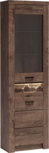 Eckvitrine modern in Esche dunkel INGENIO-161