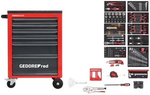 GEDORE red R21560002 Werkzeugsatz im Werkstattwagen MECHANIC rot 166-teilig, 3301668