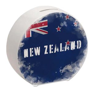 Spardose mit Neuseeland-Flagge im Used Look - Sparschwein für Urlauber – Keramik