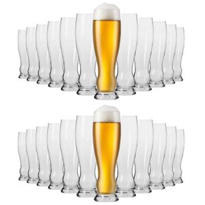 KIAPPO Weizenbiergläser - Gläser & Trinkgeschirr - Gläser Set - Geschenke für Männer - Biergläser - Weizengläser - Weißbierglas - Transparentes Glas - Spülmaschinenfest - 500ml Weizenbierglas 24x