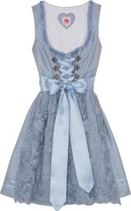 Spieth & Wensky Baldwin 2-teiliges Midi-Dirndl Kleid Dirndl Trachtenkleid kurz Rocklänge 55cm, Farbe:Himmelblau, Größe:42/XL