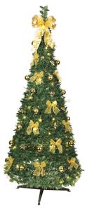 Best Season LED-Tannenbaum mit goldener Deko, beleuchtet ca. 190 cm, 144 LED w/w, faltbar, 8 Fkt., 603-91
