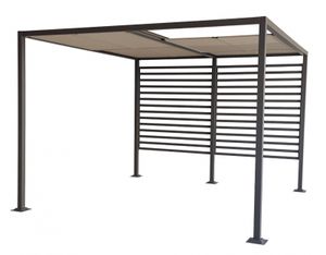 Gartenpavillon Pergola Gartenmöbel Gartenmöbelzubehör Pavillon Gazebo Strapazierfähig elegante Form Rostfrei Sonnenschutz Überdachung Alu Garten  "Amun" 3 x 4 m von Jet-Line