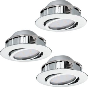 PINEDA Einbauleuchte Einbaulampe Deckenlampe Deckenleuchte - Ø8,4 x ET40 cm - chrom - 3X4,9W inkl. - IP20