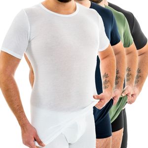 HERMKO 3847 Herren extralanges kurzarm Shirt (+10cm) Unterhemd mit 1/4 Arm aus 100% Baumwolle (Feinripp), Größe:D 11 = EU 5XL, Farbe:weiß