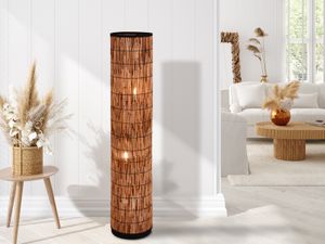 Kleine Stehlampe 120cm Rattan Lampenschirm, Lichtsäule Wohnzimmer & Schlafzimmer