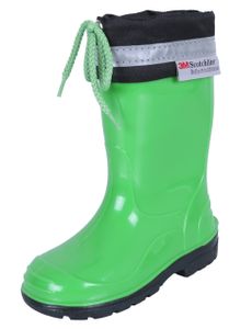 Grüne Gummistiefel Regenstiefel Regenschuhe für Kinder bequem rutschfest rückstrahlend KIM LEMIGO 25 EU / 8 UK