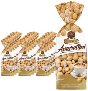 Gadeschi Amarettini (15x 200g) | italienisches Gebäck aus Aprikosenkernen | Kaffeegebäck | insgesamt 3kg Kekse Amarettini