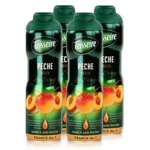 Teisseire Getränke-Sirup Peach/Pfirsich 600ml - Intensiv im Geschmack (4er Pack)