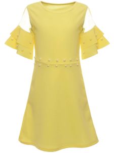 BEZLIT Mädchen Sommer Kleid mit Kunstperlen Gelb 104