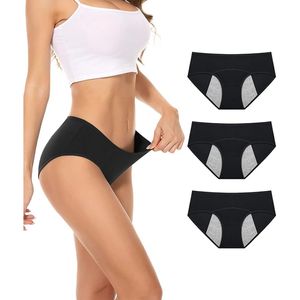 3 Stück Damen Slips Unterhosen Perioden Unterwäsche Baumwolle, mittlerer Taille, Postpartum Panties Menstruation Komfortabel Easy Clean, Größe: XS