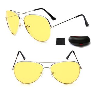 Pilotenbrille Auto Nachtfahrbrille Nachtsichtbrille Kontrastbrille Nachtsicht Kontrast Brille Sonnenbrillen mit Sonnenbrillen Box