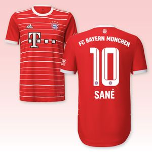 FC Bayern München Heimtrikot Kinder Saison 2022/23, Größe:164, Spielername:10 Sanè