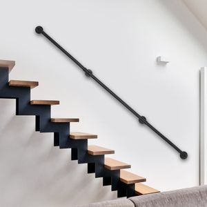Handläufe für Treppen Innen 12 Fuß Geländer Sicherheitsgeländer Rutschfestes Schwarz