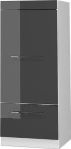 Vicco Mikrowellenschrank Fame-Line, 60 cm, Anthrazit Hochglanz/Weiß