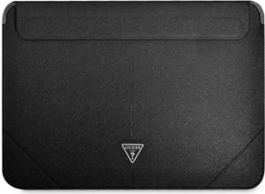 Guess Saffiano Triangle Metal Logo Computer Sleeve 13/14", černá