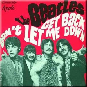 The Beatles - Kühlschrank-Magnet "Get Back/Don't Let Me Down" RO11172 (Einheitsgröße) (Rot)