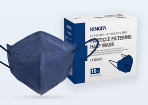 Kingfa Partikel‐Filtrierende Halbmaske FFP2 NR D Einzel Verpackt x 10 Stück. EN 149: 2001+A1: 2009. CE0598. KF‐H 9421 Blau, Ultra Atemaktiv, ab 14,99 EUR portofrei