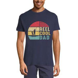Herren Grafik T-Shirt Reel Cool Dad - Retro Funny Fisherman Öko-Verantwortlich Vintage Jahrgang Kurzarm Lustige Druck Geburtstag Geschenk Mann