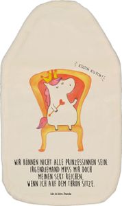 Mr. & Mrs. Panda Wärmflasche Einhorn König - Weiß - Geschenk, Wärmflaschenbezug, Einhörner, Wärmekissen, Unicorn, Einhorn Deko, Körnerkissen, Wärmflasche mit Bezug