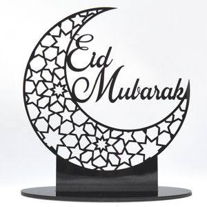 Ramadan Eid Mubarak, Dekorationen Eid Mubarak Acryl Ornamente Mond Sterne Muslim Festival Ramadan Dekorationen, Schwarz