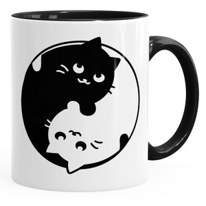 Tasse mit Katzen-Motiv Ying Yang Cats MoonWorks® schwarz unisize