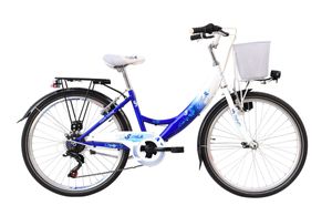 24 ZOLL Kinder City Mädchen Fahrrad Mädchenfahrrad Bike FLAIR Blau