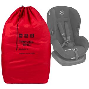 Roter Kindersitz Transporttasche Größe zu 80x45x45 cm Reisetasche Rucksack perfekt am Flughafen beim Einchecken Tragetasche Transportrucksack für Kinderautositze [085]