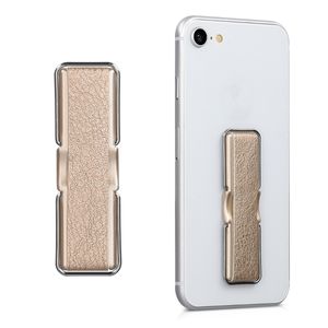 kwmobile Smartphone Fingerhalter mit Ständer - Selbstklebende Handy Fingerhalterung kompatibel mit iPhone Samsung Sony Handys Gold